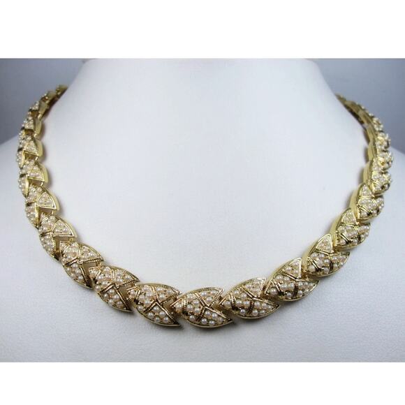 D'Orlan Gold Plated Necklace with Pearls 16-17" Length - Picture 1 of 3